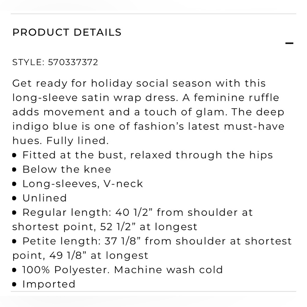🔥SALE🔥WHBM Sleeve Satin Wrap Dress NEW ⭐️ - Picture 7 of 7